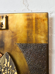 1970s Mixed Metal Brutalist Geometric Wall Sculpture