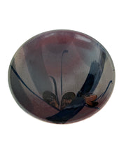 Studio Pottery Stoneware Bowl in Navy Blue and Deep Purple