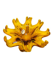 Gold Amber SunFlower Italian Glass Catchall