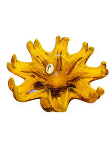 Gold Amber SunFlower Italian Glass Catchall