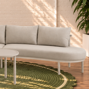 Elara Curved Outdoor Sectional Sofa Set with Nesting Tables in Earth Grey