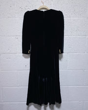 Vintage Black Velvet Dress (9)