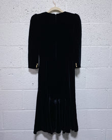 Vintage Black Velvet Dress (9)