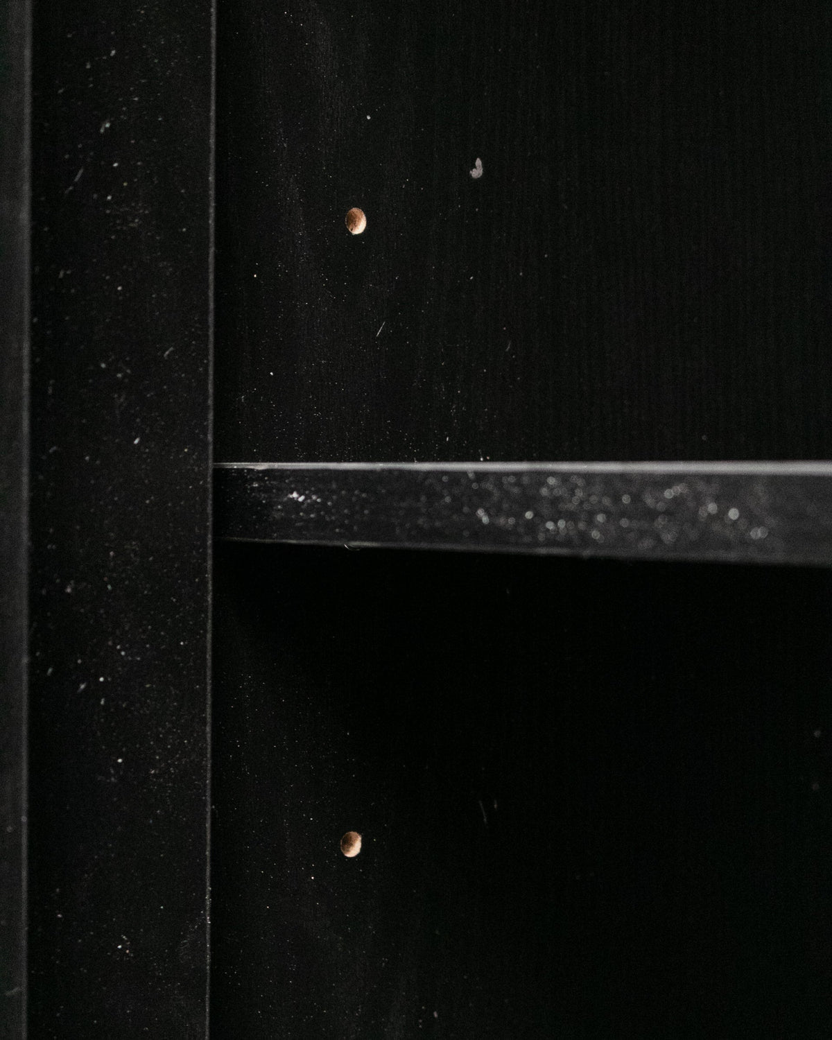 Sculptural Black Geometric Credenza with Brutalist-Inspired Front