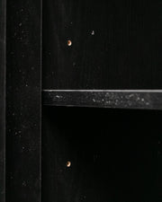 Sculptural Black Geometric Credenza with Brutalist-Inspired Front