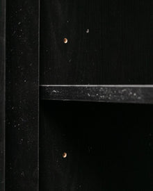 Sculptural Black Geometric Credenza with Brutalist-Inspired Front
