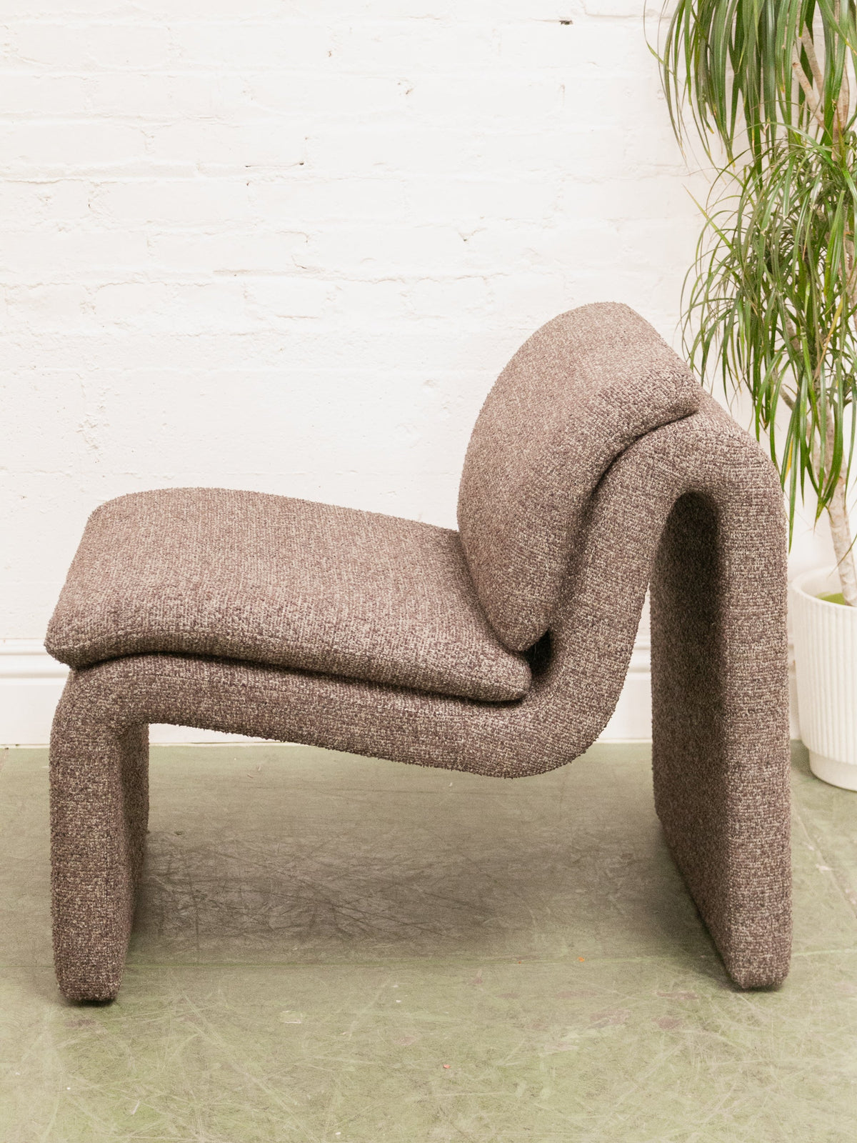 Brown Sculptural Lounge Chair