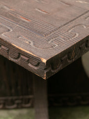 Vintage Square Hand Carved End Table