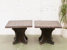 Vintage Square Hand Carved End Table