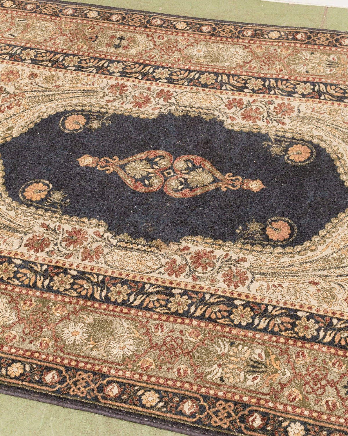 Olive Green & Blue Rug