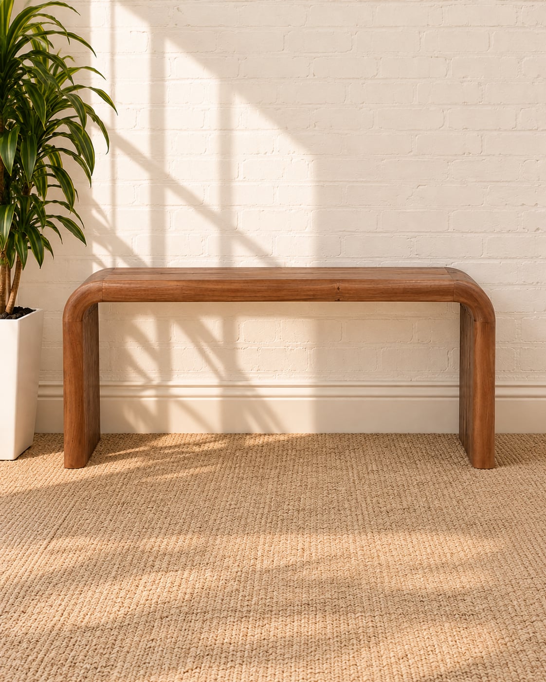 Molly Minimalist Desk in Natural Brown