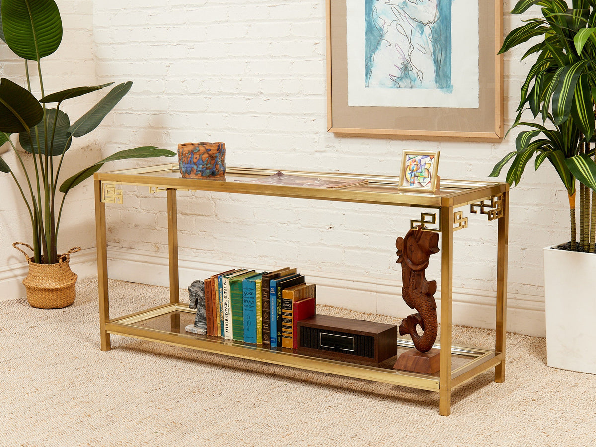 Mastercraft Brass 1970’s Hollywood Regency Entry table