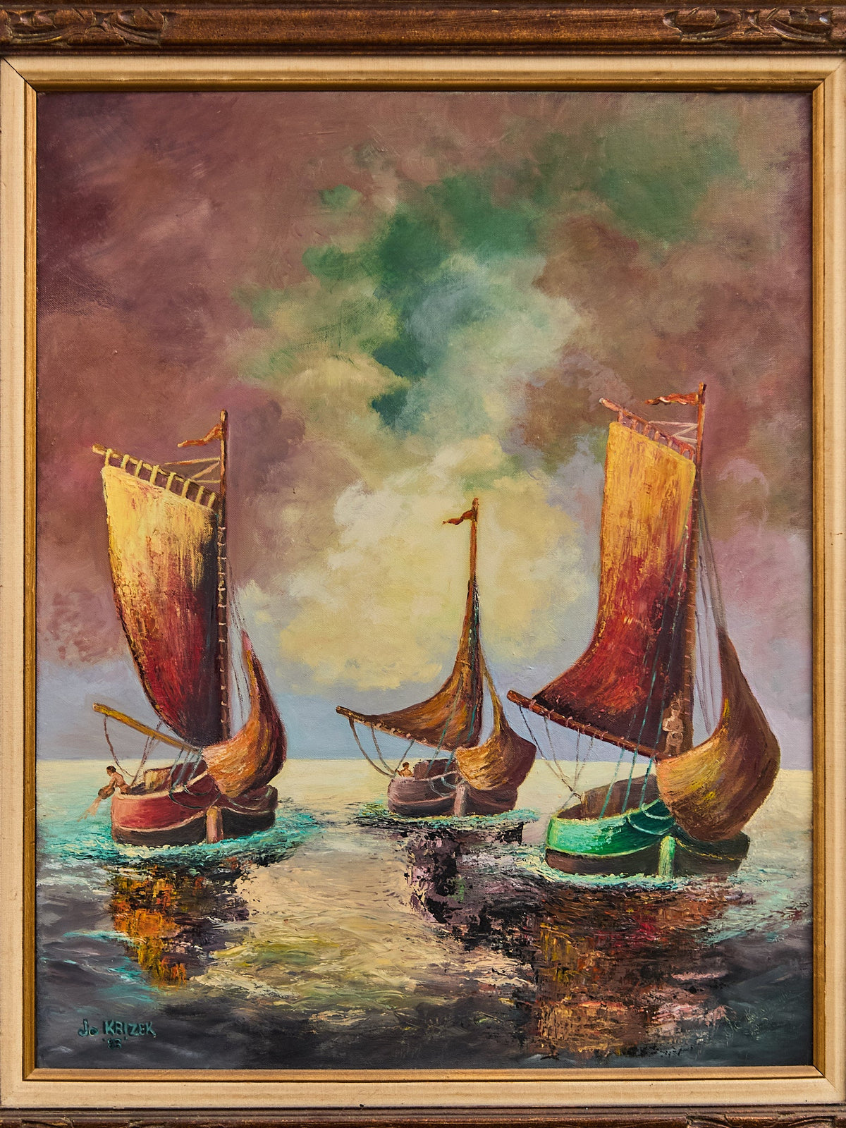 Grand Finale Nautical Oil Painting