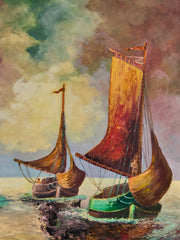 Grand Finale Nautical Oil Painting