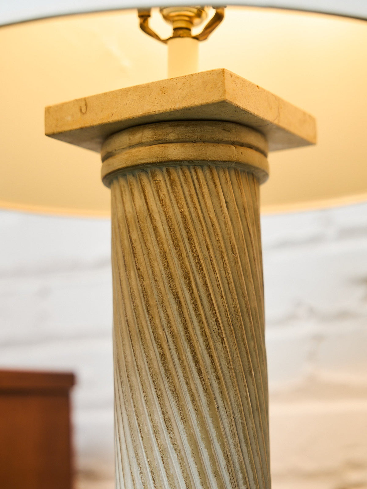 1980s Vintage Plaster Spiral Floor Lamp