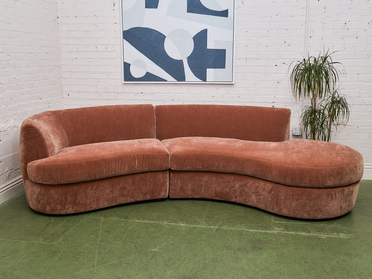 Charlotte Sofa with Bumper Chaise in Amici Ginger