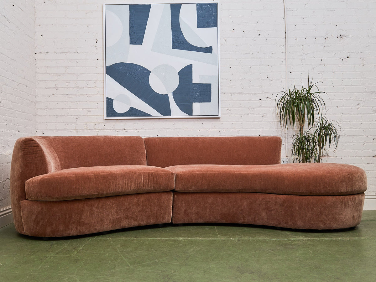 Charlotte Sofa with Bumper Chaise in Amici Ginger