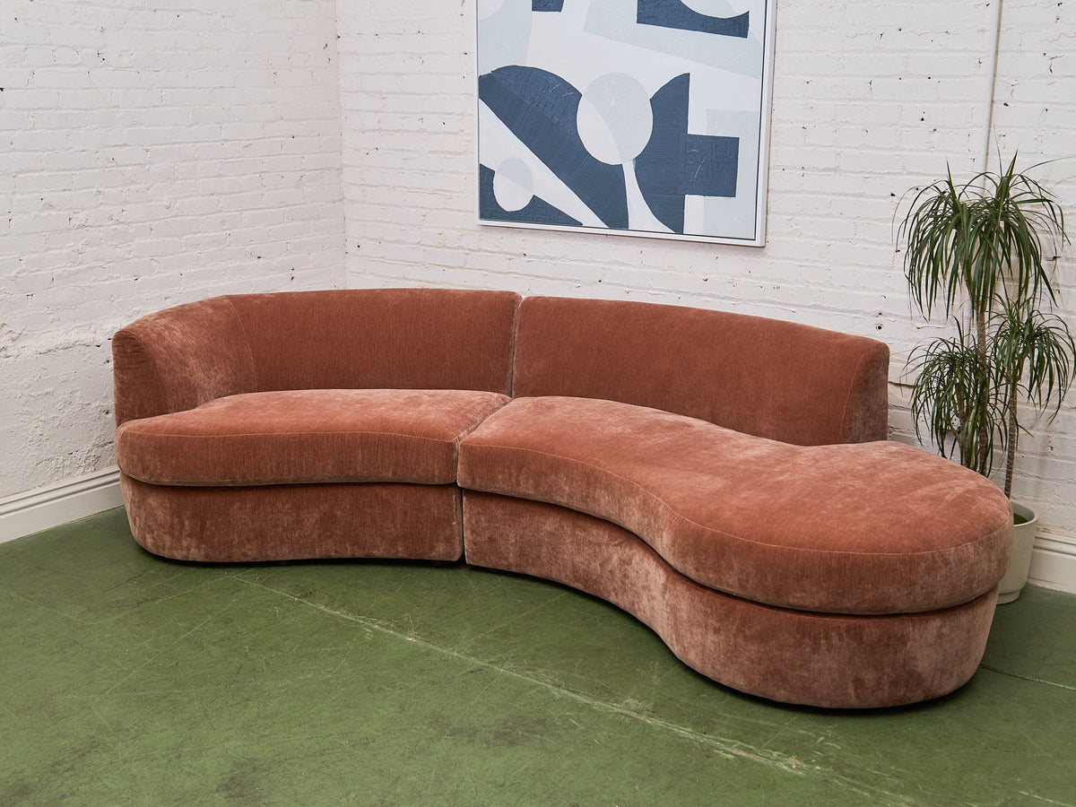 Charlotte Sofa with Bumper Chaise in Amici Ginger