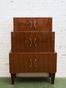 Nicole Miller Italian High-Gloss Stacked Lacquer Cabinet