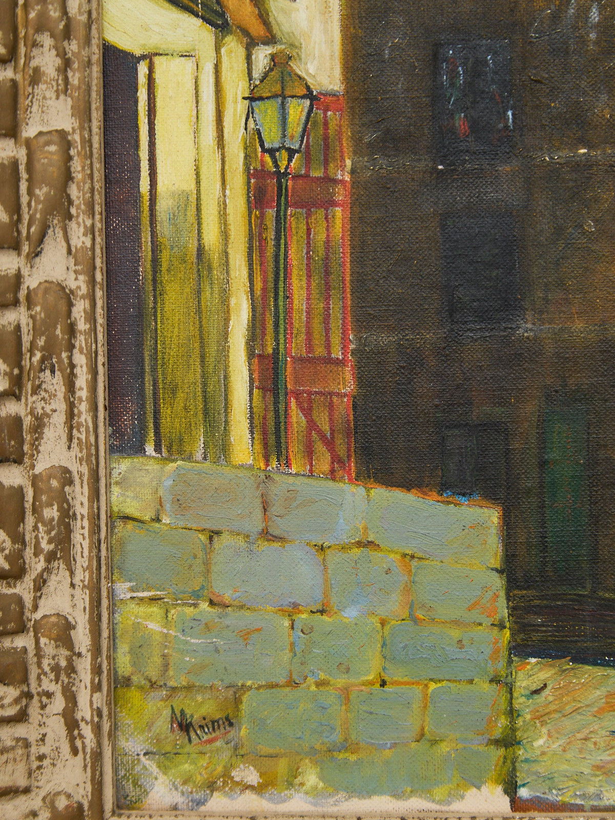 Vintage Montmartre Street Scene Painting by N. Krims