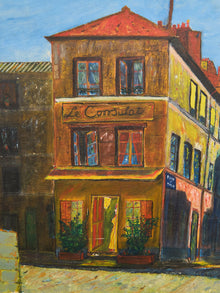 Vintage Montmartre Street Scene Painting by N. Krims