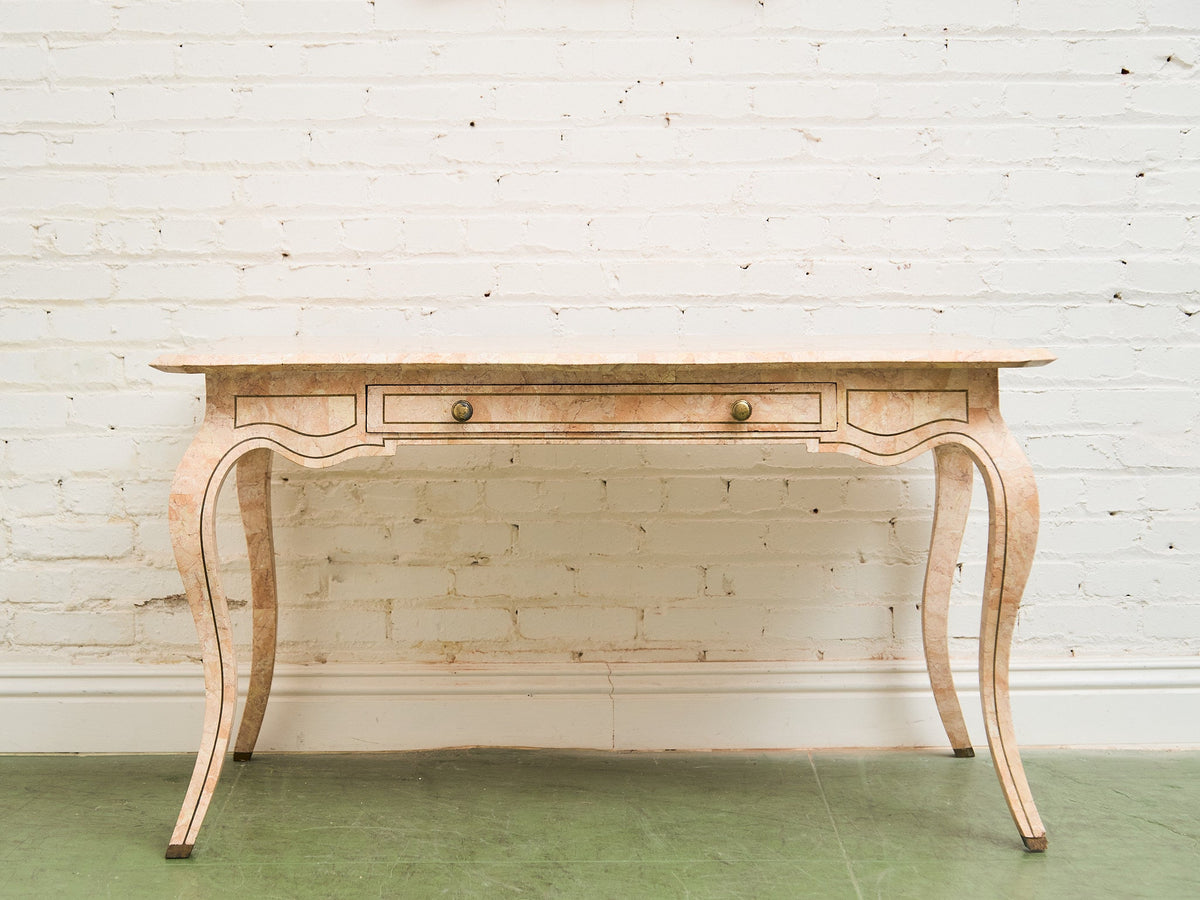 Maitland-Smith Pink Tessellated Stone Finish Desk