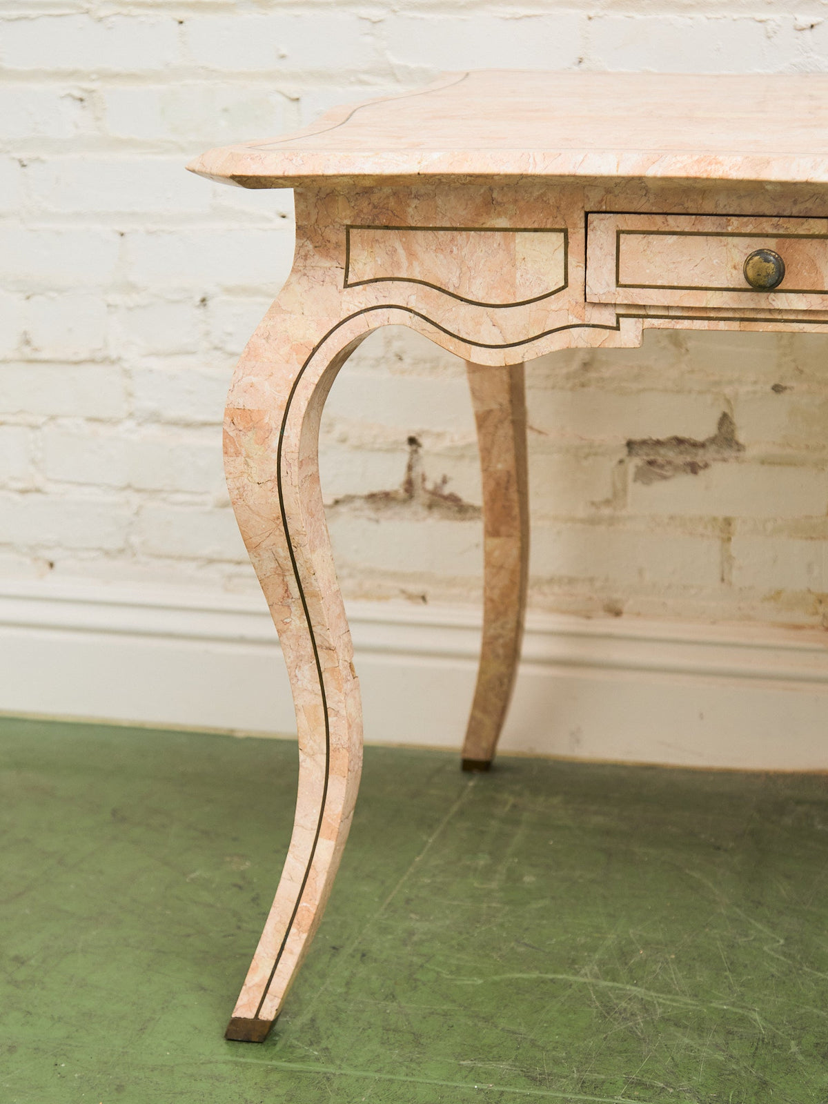 Maitland-Smith Pink Tessellated Stone Finish Desk