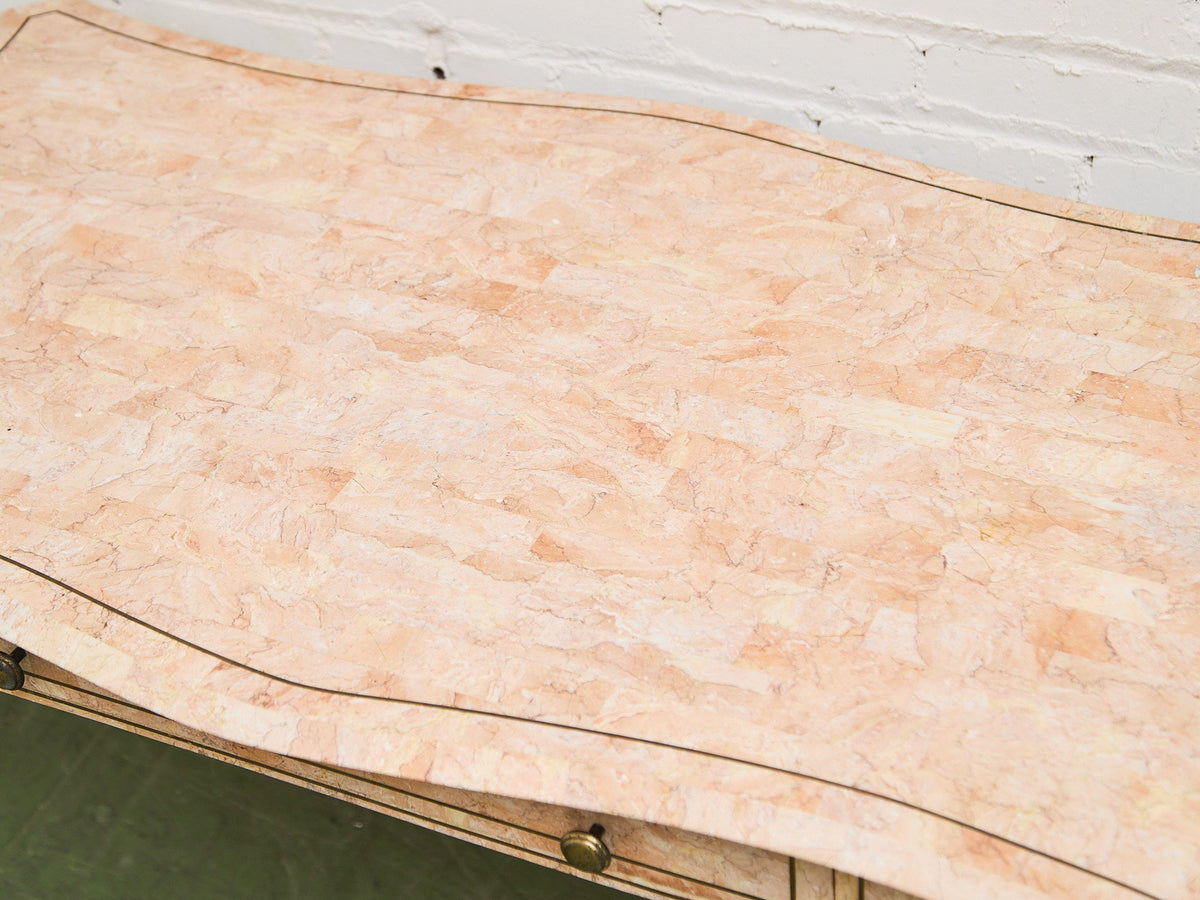 Maitland-Smith Pink Tessellated Stone Finish Desk