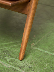 Ziggy Walnut Lounge Chair in Orange Corduroy