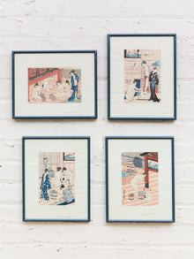 Ukiyo-e Female Bathers Woodblock Prints of Japanese Artist, Torri Kiyonag Signed