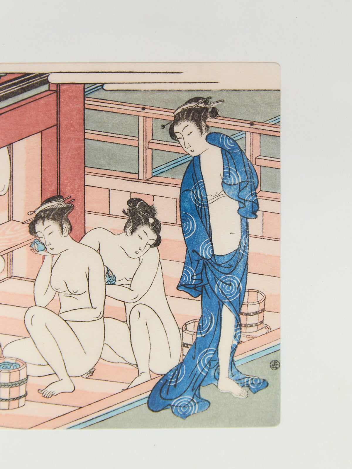 Ukiyo-e Female Bathers Woodblock Prints of Japanese Artist, Torri Kiyonag Signed