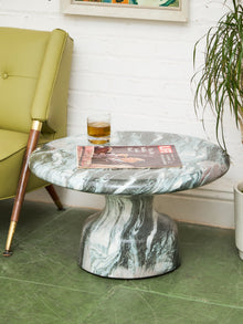 Modern Round Faux Marble Coffee Table
