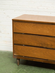 Walnut 3 drawer Mid Century Dresser