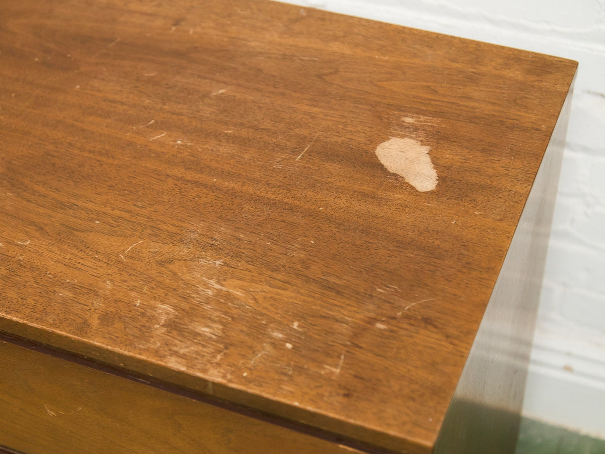 Walnut 3 drawer Mid Century Dresser