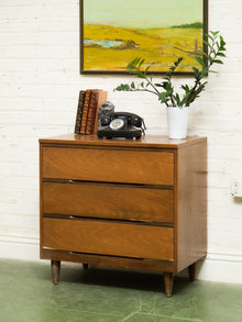 Walnut 3 drawer Mid Century Dresser