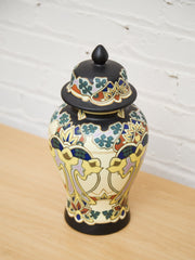Beautiful Large Delft Royal Goedewaagen Iris Lidded Jar