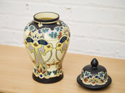 Beautiful Large Delft Royal Goedewaagen Iris Lidded Jar