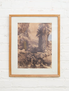 Sepia Desert Landscape with Native American Figure
