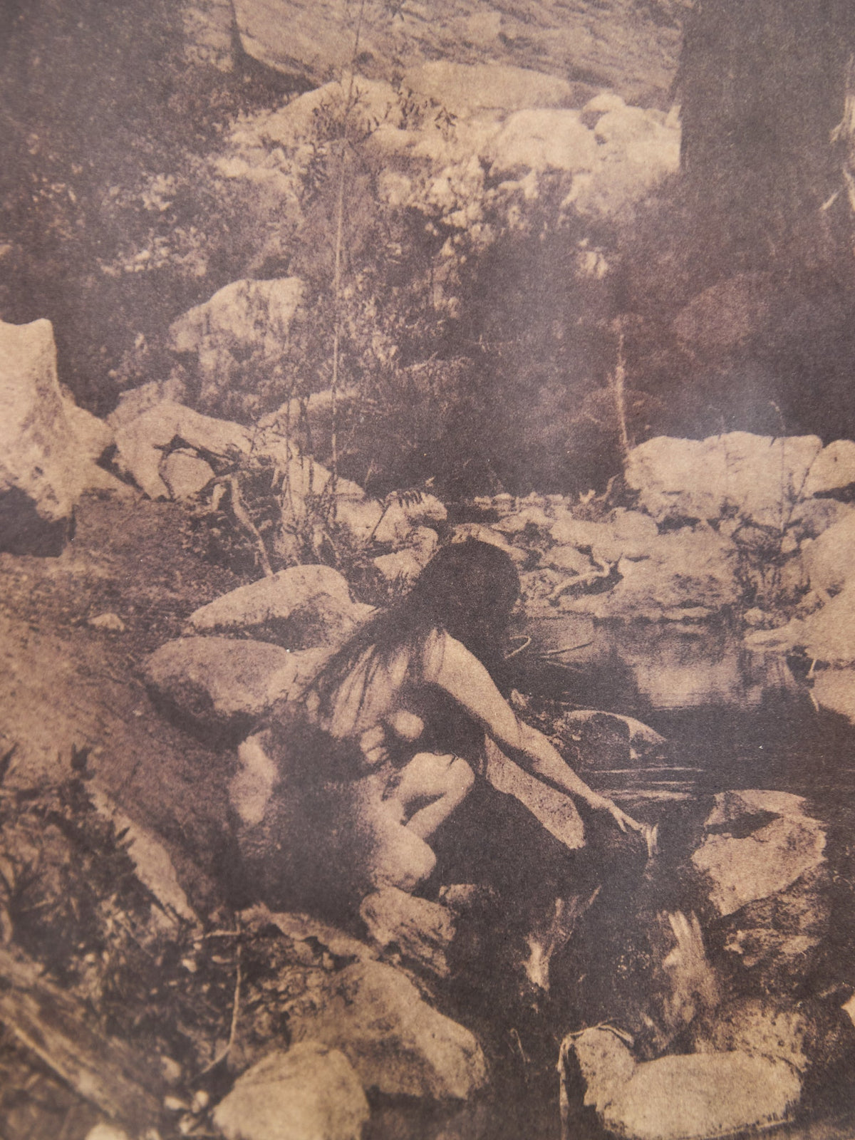 Sepia Desert Landscape with Native American Figure