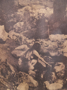 Sepia Desert Landscape with Native American Figure