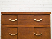 Four Drawer 1950s High Boy With Gold Hardware