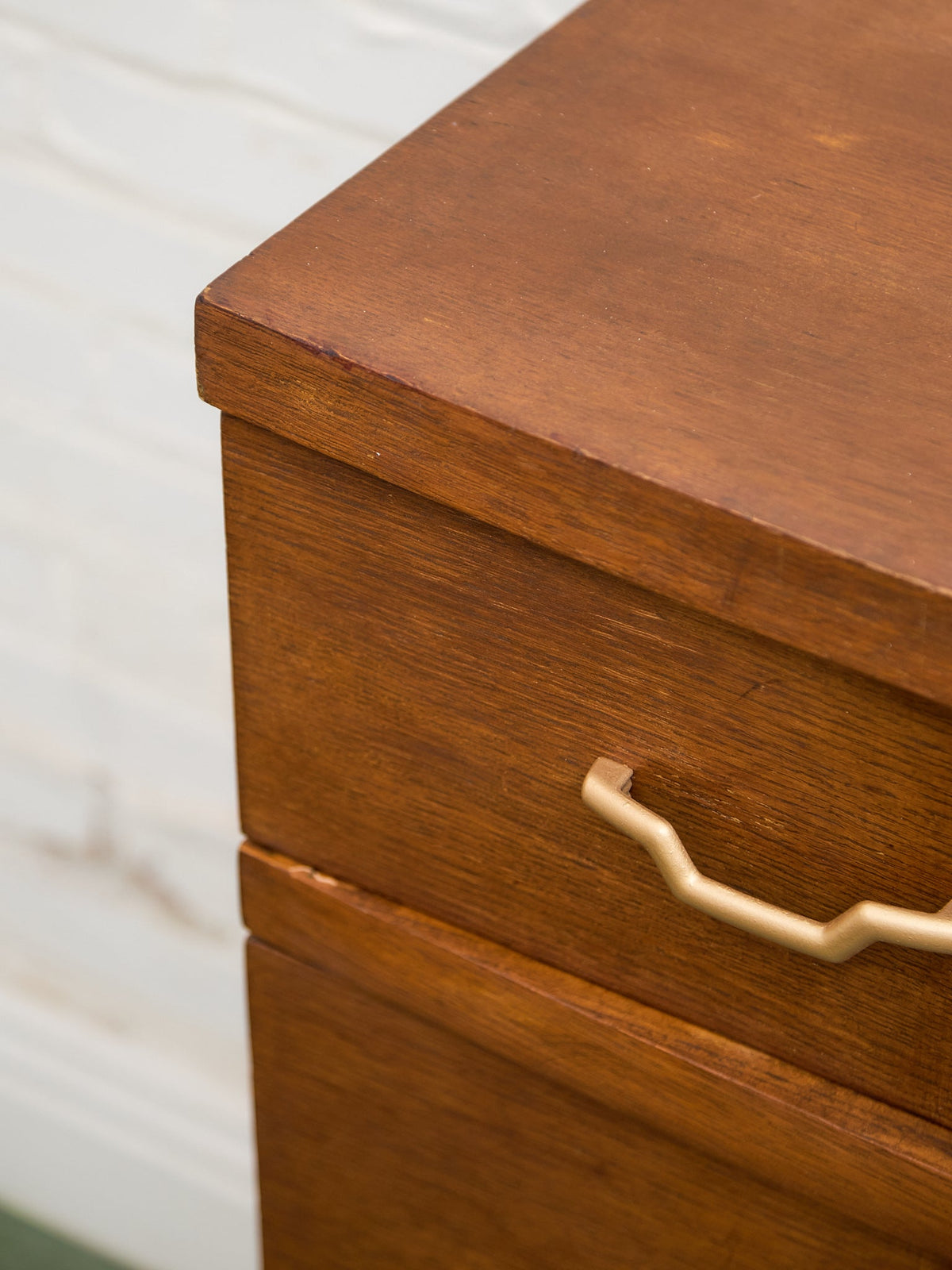 Four Drawer 1950s High Boy With Gold Hardware