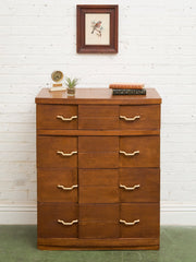 Four Drawer 1950s High Boy With Gold Hardware