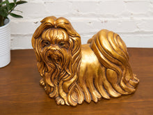 Kay Finch Vintage California Gold Ceramic Shih Tzu Dog Large