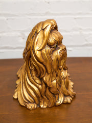 Kay Finch Vintage California Gold Ceramic Shih Tzu Dog Large