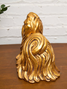 Kay Finch Vintage California Gold Ceramic Shih Tzu Dog Large