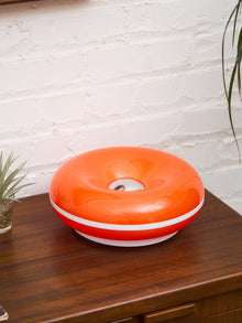 Orange Donut Lamp with White Stripe