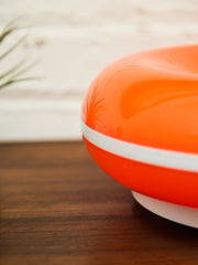 Orange Donut Lamp with White Stripe