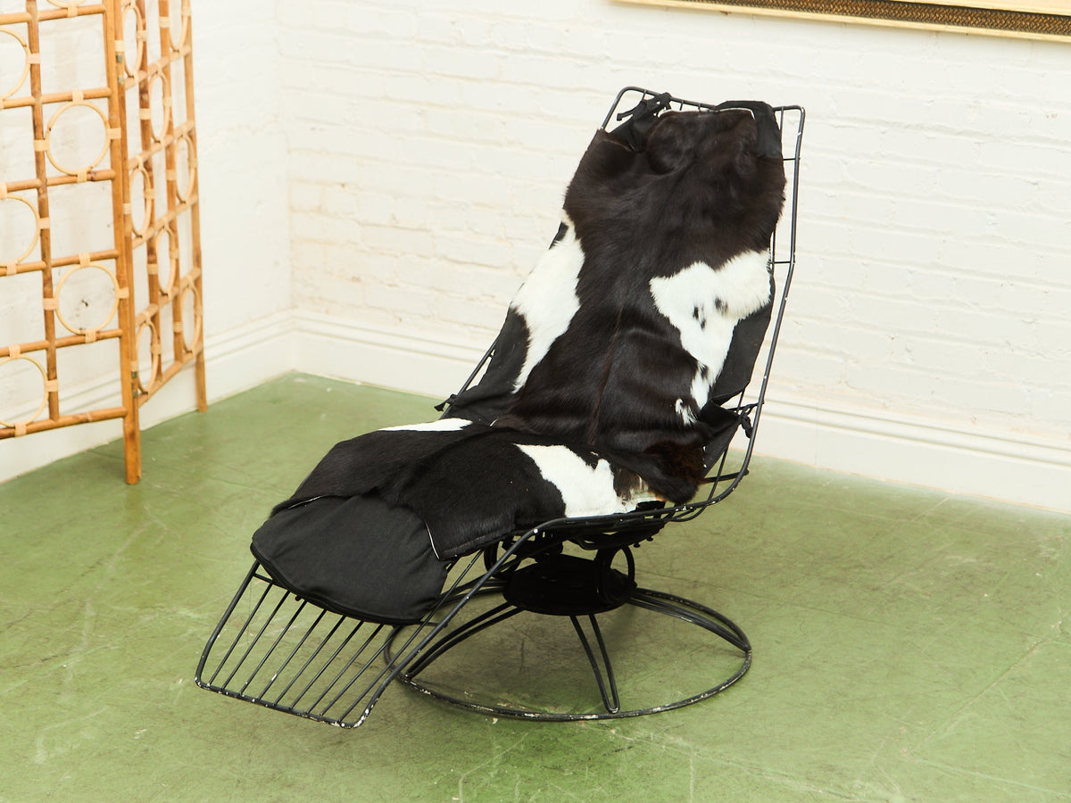Vintage Homecrest Mid-century Wire Banana "Siesta" Lounge Chair, Swivels & Rocks