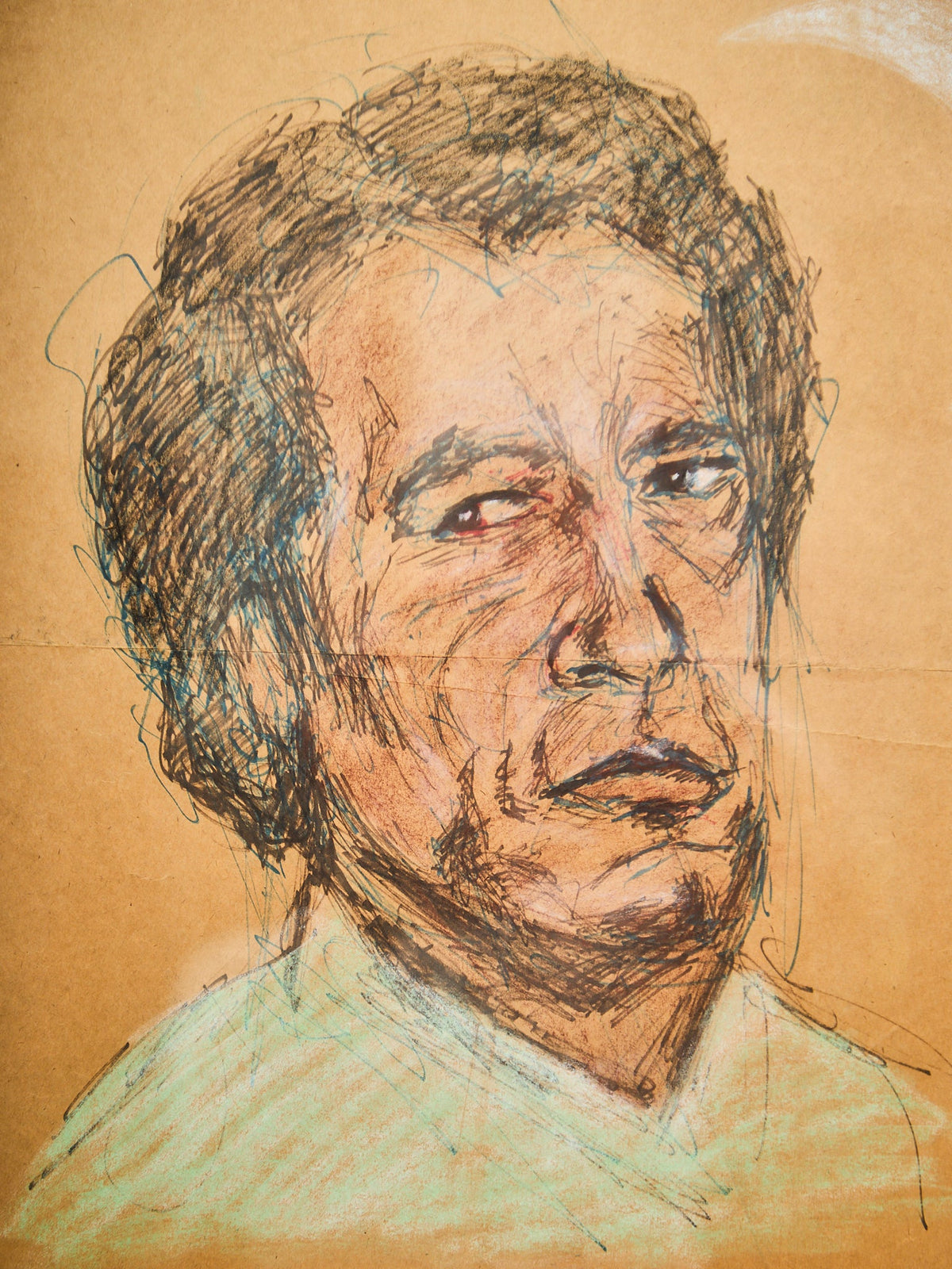 Multi Media Ink and Pastel Portrait